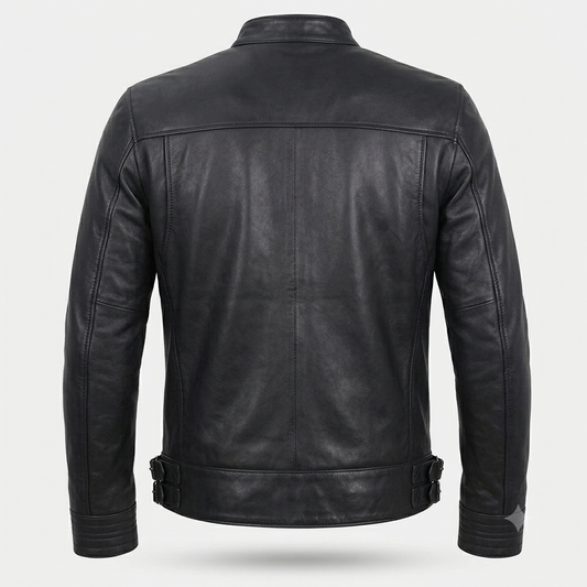 Men’s Black Racer Leather Jacket – Premium Modern Outerwear