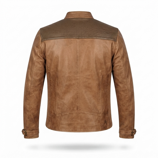 Men’s Vintage Distressed Brown Motorcycle Jacket – Timeless Leather Style