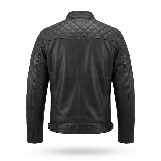 Men’s Matte Black Motorcycle Leather Jacket – Timeless Style