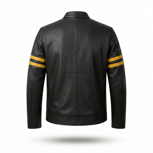 Men’s Slim Fit Motorcycle Leather Jacket – Modern Classic Design