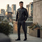 Men's Black Leather Bomber Jacket | Premium Genuine Leather Biker Jacket with Ribbed Cuffs & Zip Pocket