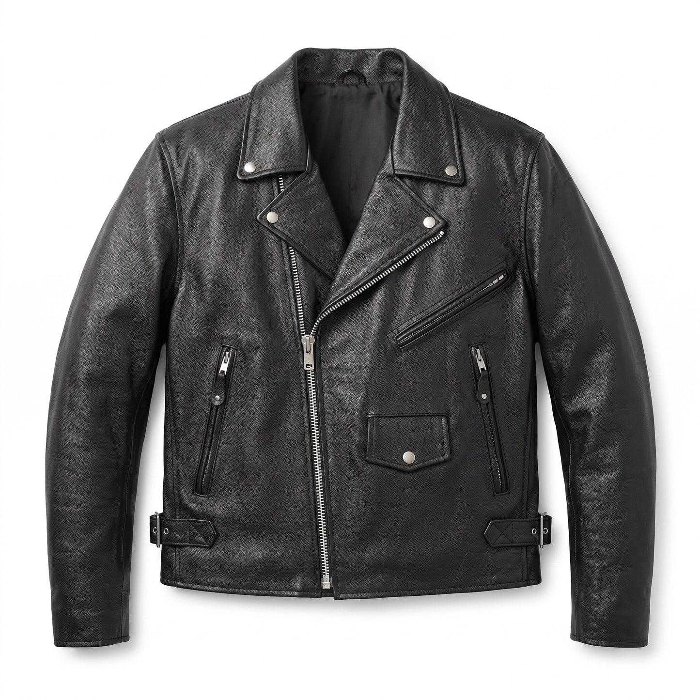 Men’s Classic Black Biker Leather Jacket – Timeless Premium Outerwear