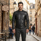Men’s Black Racer Leather Jacket – Premium Modern Outerwear