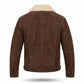 Men's Brown Shearling Leather Trucker Jacket – Premium Sherpa Lined Winter Leather Coat