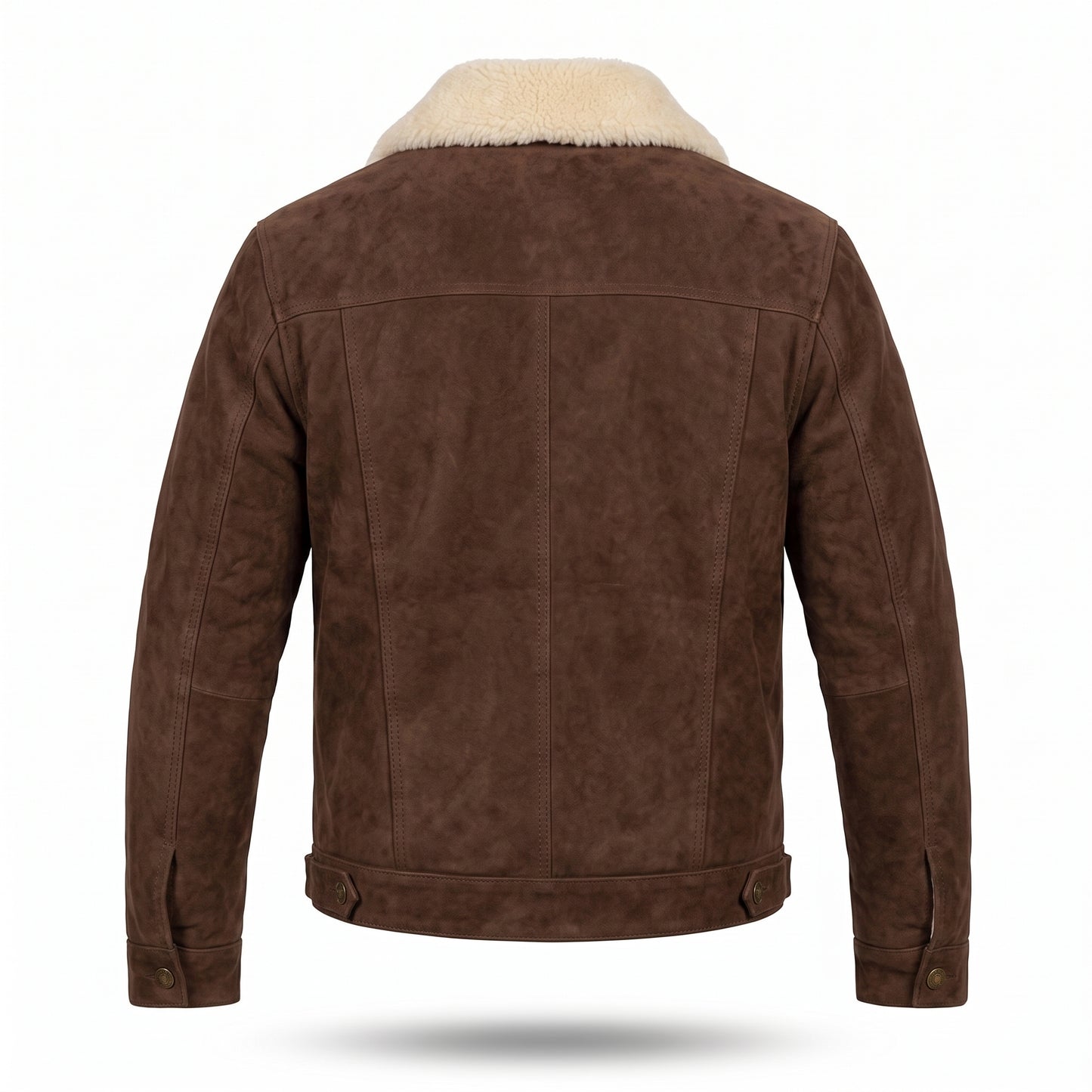 Men's Brown Shearling Leather Trucker Jacket – Premium Sherpa Lined Winter Leather Coat