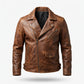 Men’s Brown Distressed Biker Leather Jacket – Timeless Vintage Style