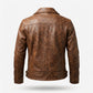 Men’s Brown Distressed Biker Leather Jacket – Timeless Vintage Style