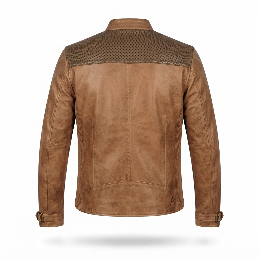 Men’s Vintage Distressed Brown Motorcycle Jacket – Timeless Leather Style