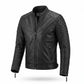 Men’s Matte Black Motorcycle Leather Jacket – Timeless Style