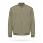Men's Olive Bomber Jacket | Minimalist Casual Zip-Up Jacket with Chest Pocket