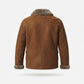 Men's Brown Shearling Coat | Sherpa-Lined Suede Field Jacket with Fur Collar