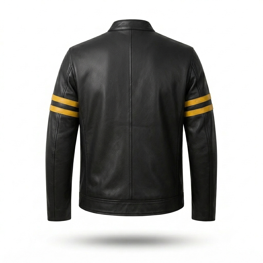 Men’s Slim Fit Motorcycle Leather Jacket – Modern Classic Design