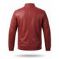 Men's Leather Racer Jacket | Classic Zip-Up Biker Jacket with Chest Pocket