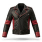 Men's Black & Red Leather Biker Jacket | Genuine Leather Racing Motorcycle Jacket