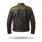 Men's Vintage Distressed Leather Motorcycle Jacket – Quilted Panel Biker Jacket